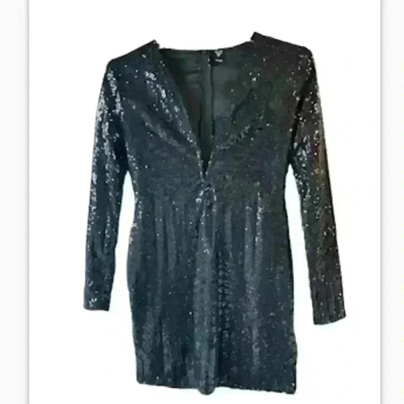 Windsor plunging neckline sequin mini dress - Picture 1 of 5